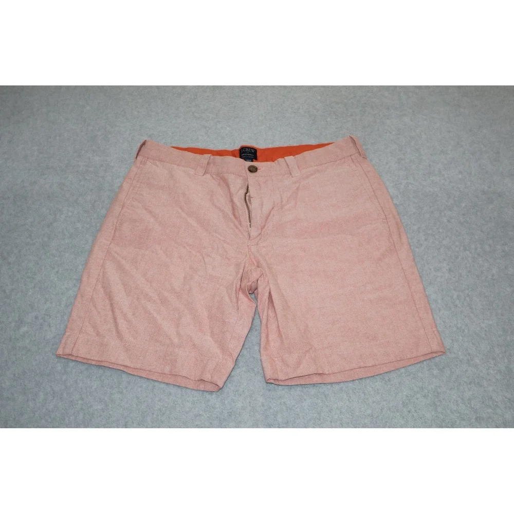 J Crew Gramercy Shorts Mens 32 Orange Cotton Oxford Summer 8